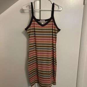 Striped Bodycon Dress - Size Large